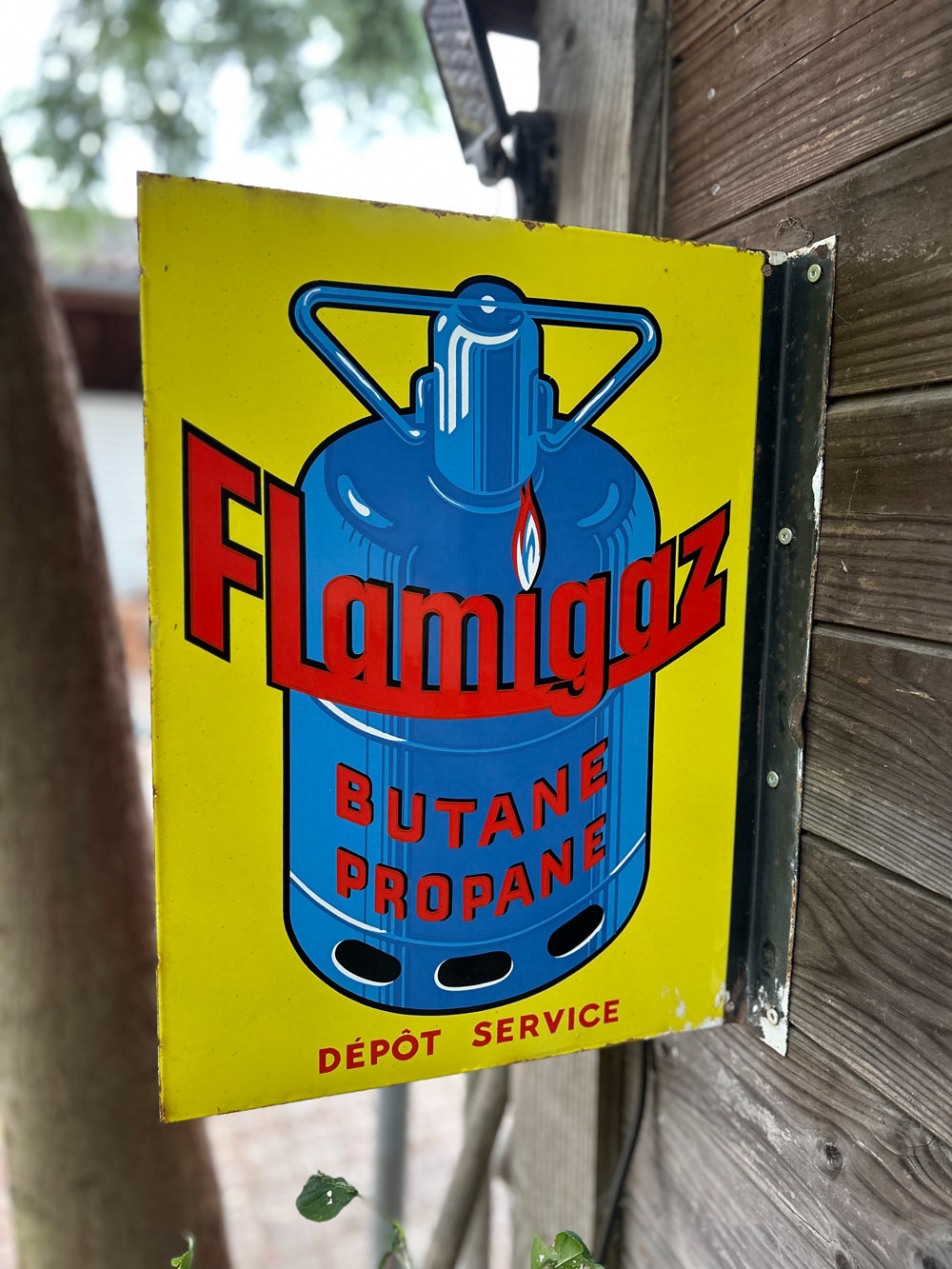 Plaque émaillée double face FLAMIGAZ réf 4499