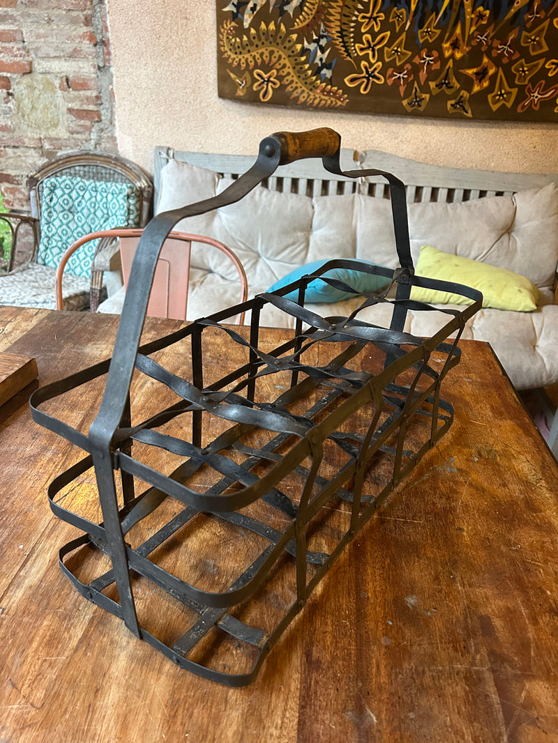 Porte ou casier  bouteilles métal 1930 - Réf 4613