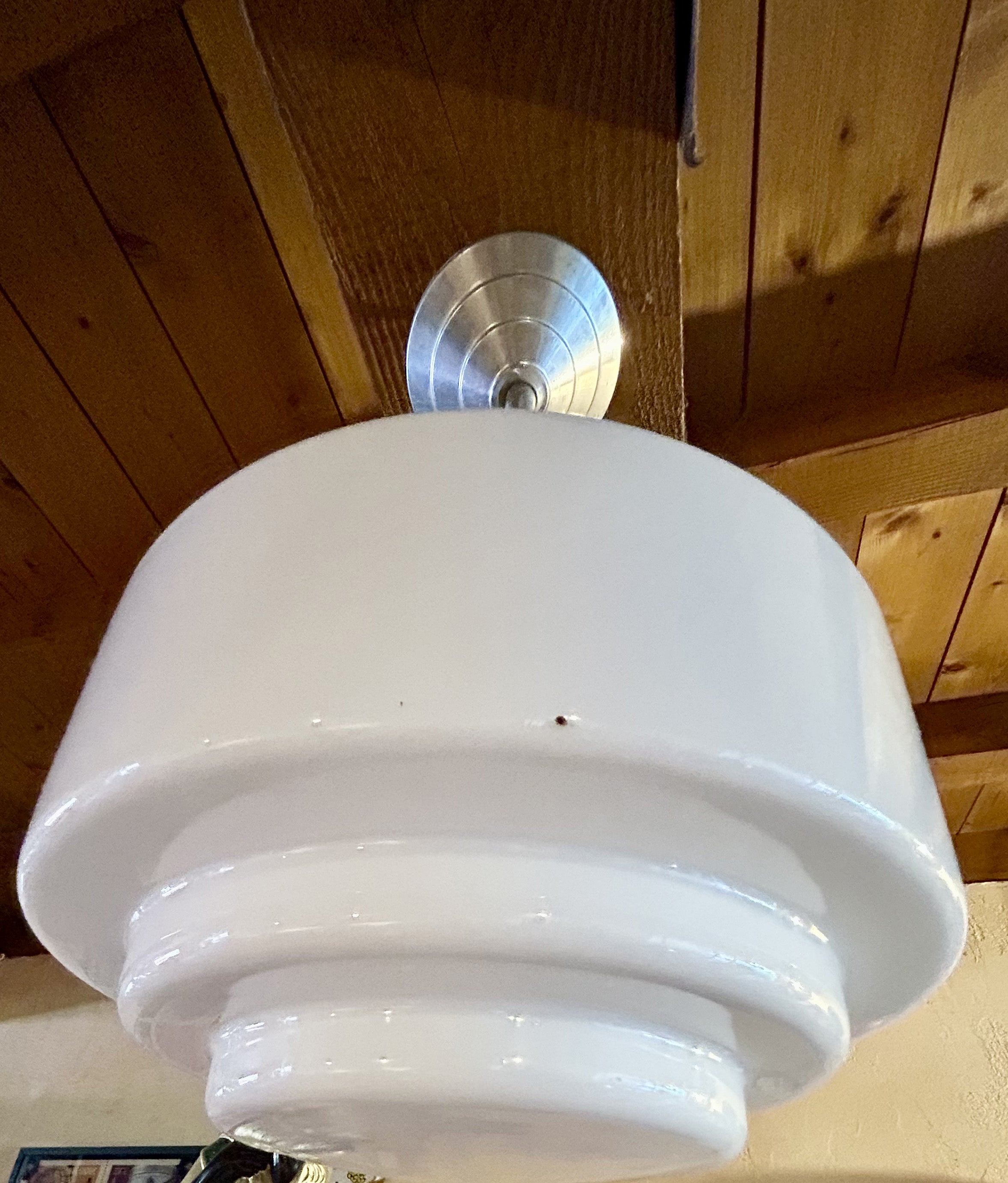 Suspension Opaline blanche 1950- RF4719