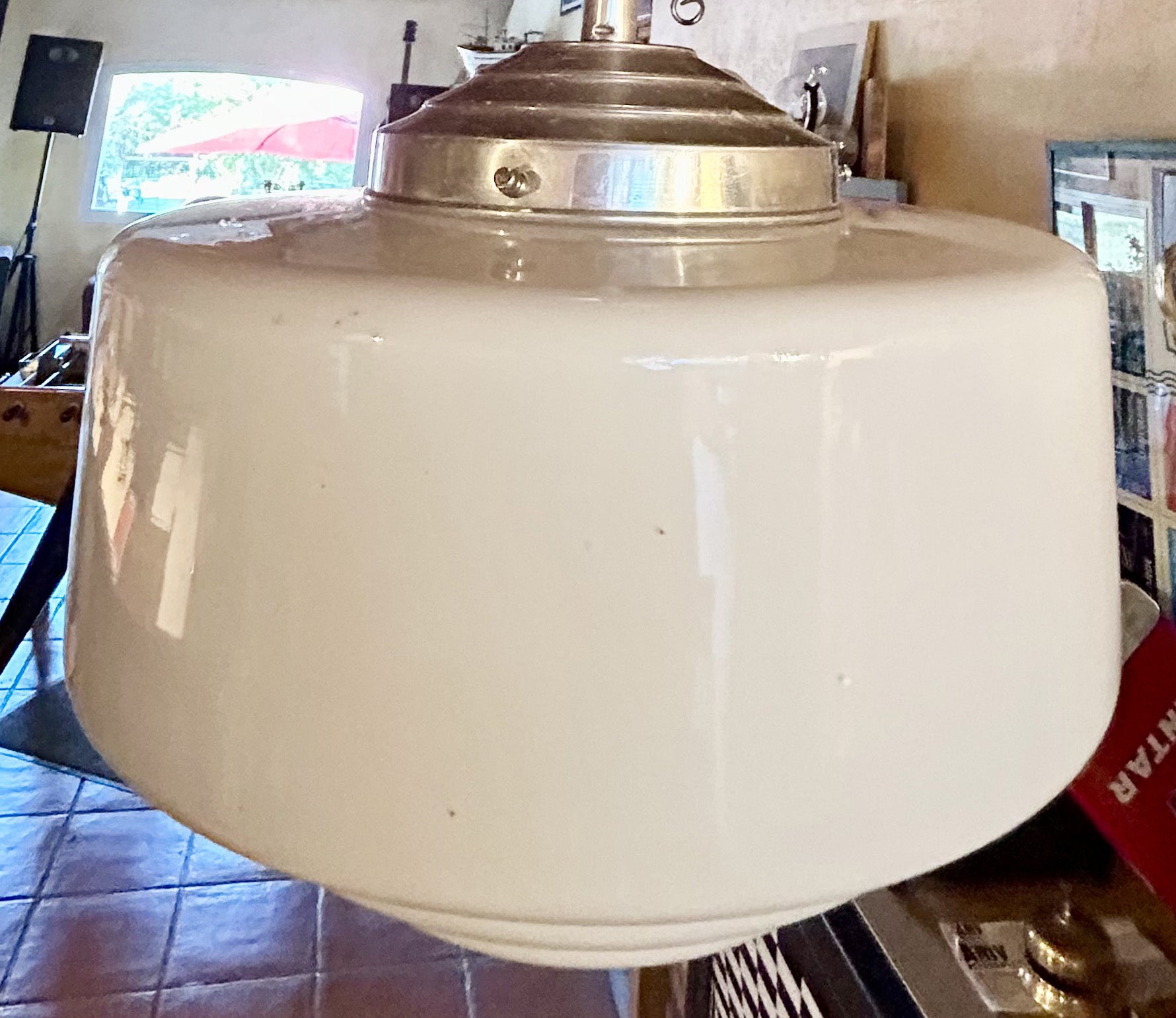 Suspension Opaline blanche 1950- RF4719