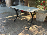 Table bistrot fonte et marbre Castres 1950/60 Réf 4533