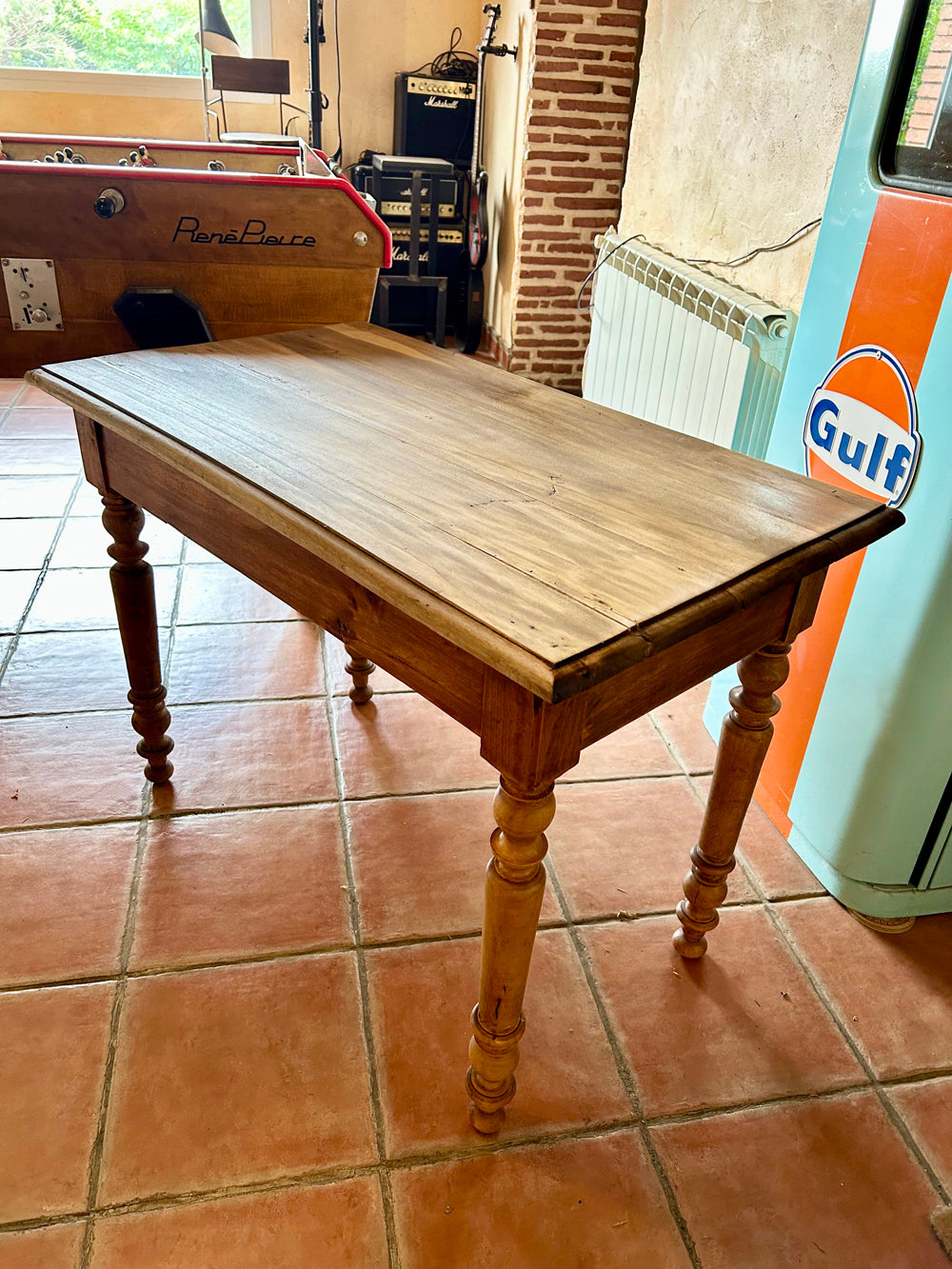 Table d'Appoint Imprimerie Hêtre 1950 Toulousaine