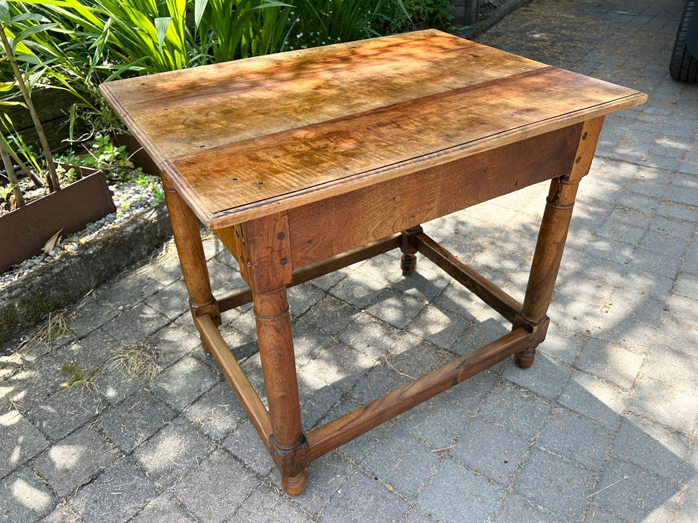 Table d'Appoint Noyer Massif 19ème Guéridon Napoléon III