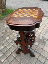 Table à jeu marqueté époque 1900 Réf 4484