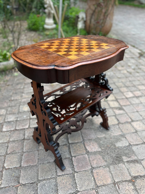 Table à jeu marqueté époque 1900 Réf 4484