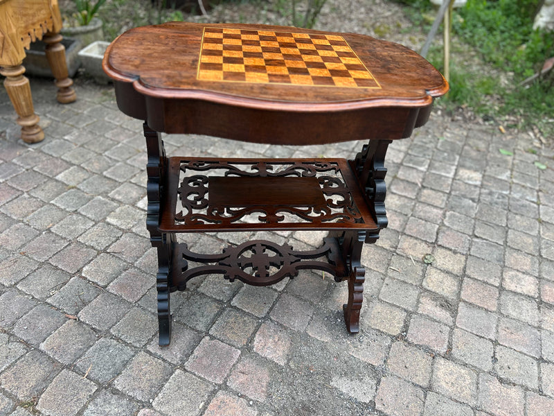 Table à jeu marqueté époque 1900 Réf 4484