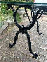 Table bistrot piètement fonte 1950 plateau verre Réf 4531