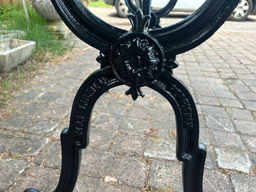 Table Bistrot Piètement Fonte 1950 Plateau Verre Jean Faraill