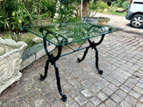 Table bistrot piètement fonte 1950 plateau verre Réf 4531