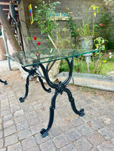 Table bistrot piètement fonte 1950 plateau verre Réf 4531
