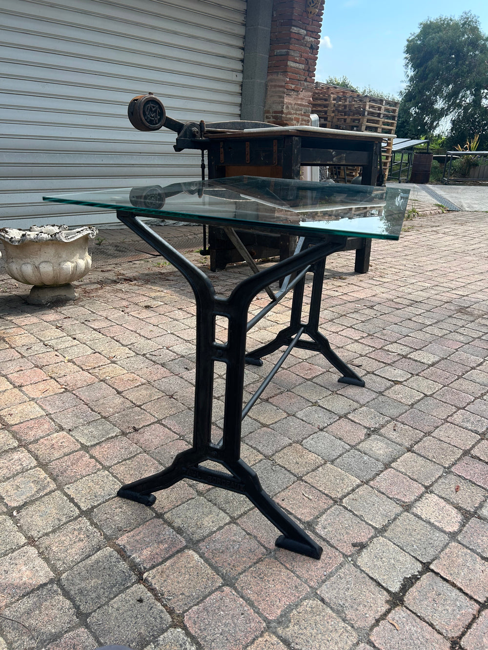 Table bistrot fonte et verre époque ART DECO Réf 4532