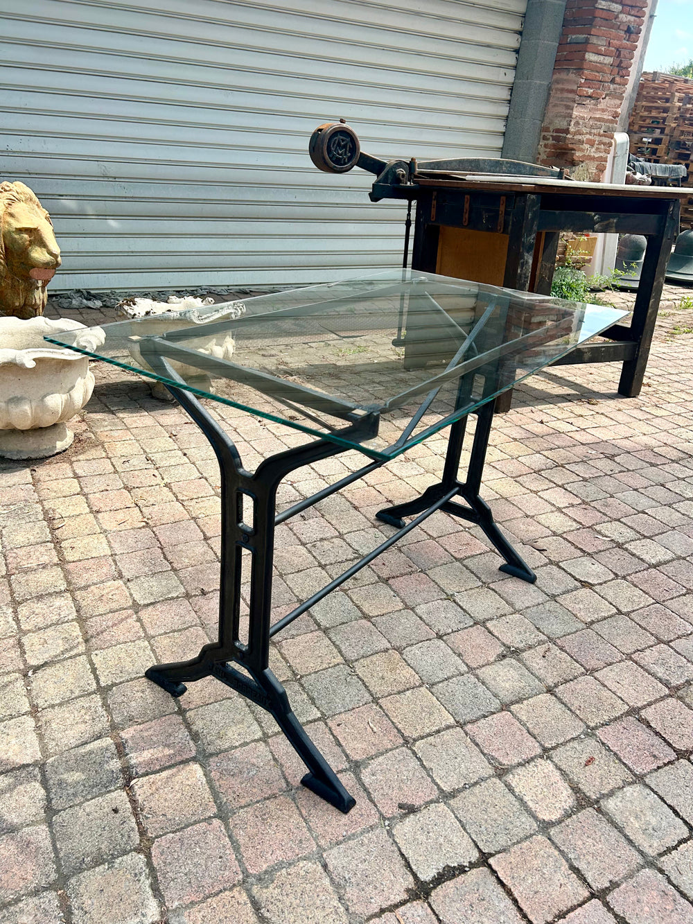 Table bistrot fonte et verre époque ART DECO Réf 4532