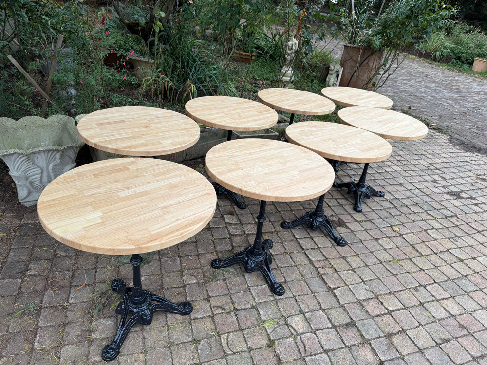 Table Bistrot Pied Fonte Plateau Hevea Années 90