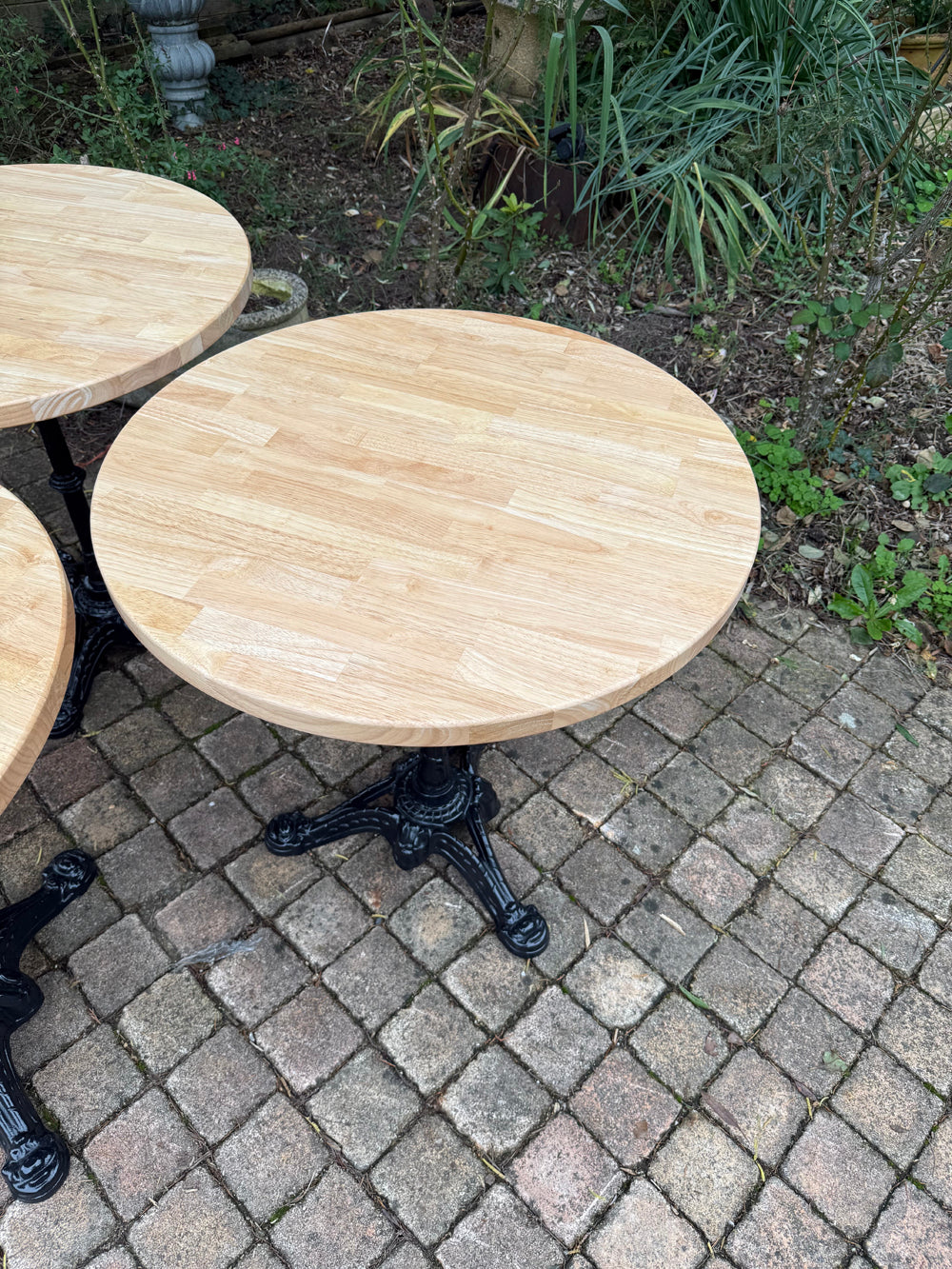 Table Bistrot Pied Fonte Plateau Hevea Années 90