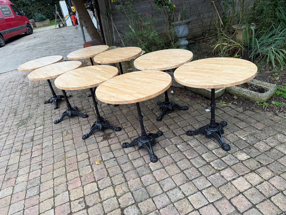 Table Bistrot Pied Fonte Plateau Hevea Années 90