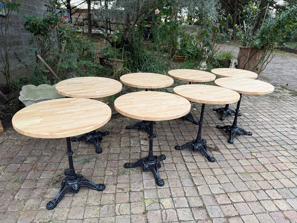 Table Bistrot Pied Fonte Plateau Hevea Années 90