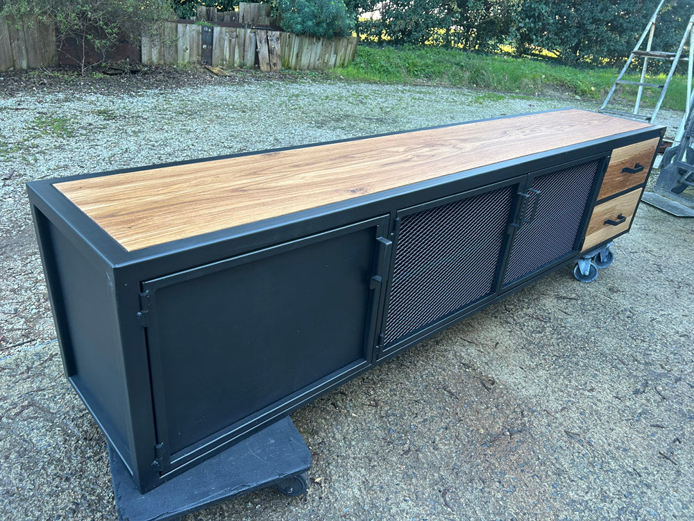 Meuble Tv industriel métal et chêne brun - RF 4645