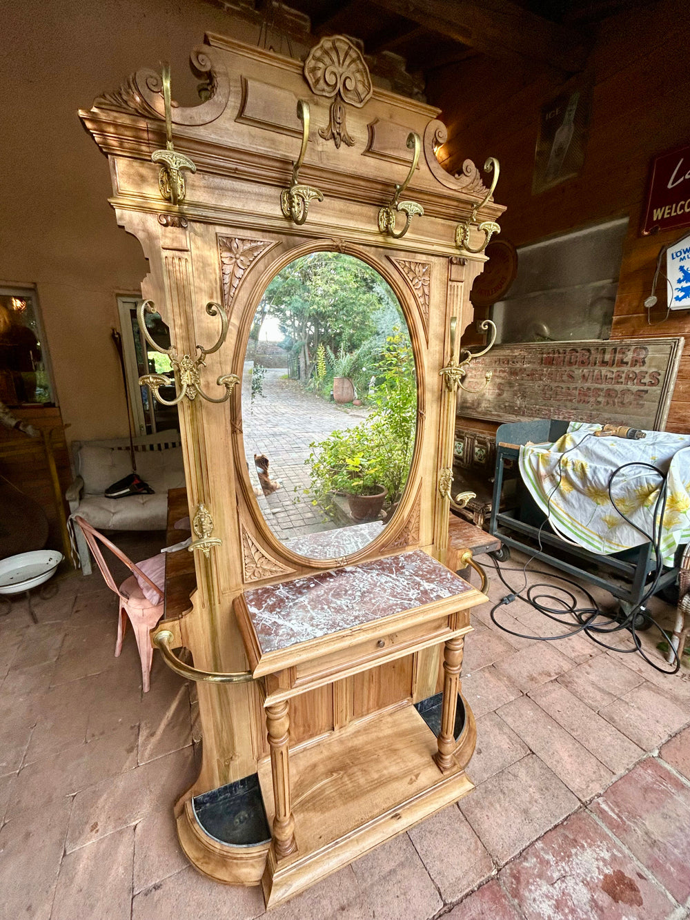 Vestiaire ou porte manteau d'entrée 1900 - Réf 4580