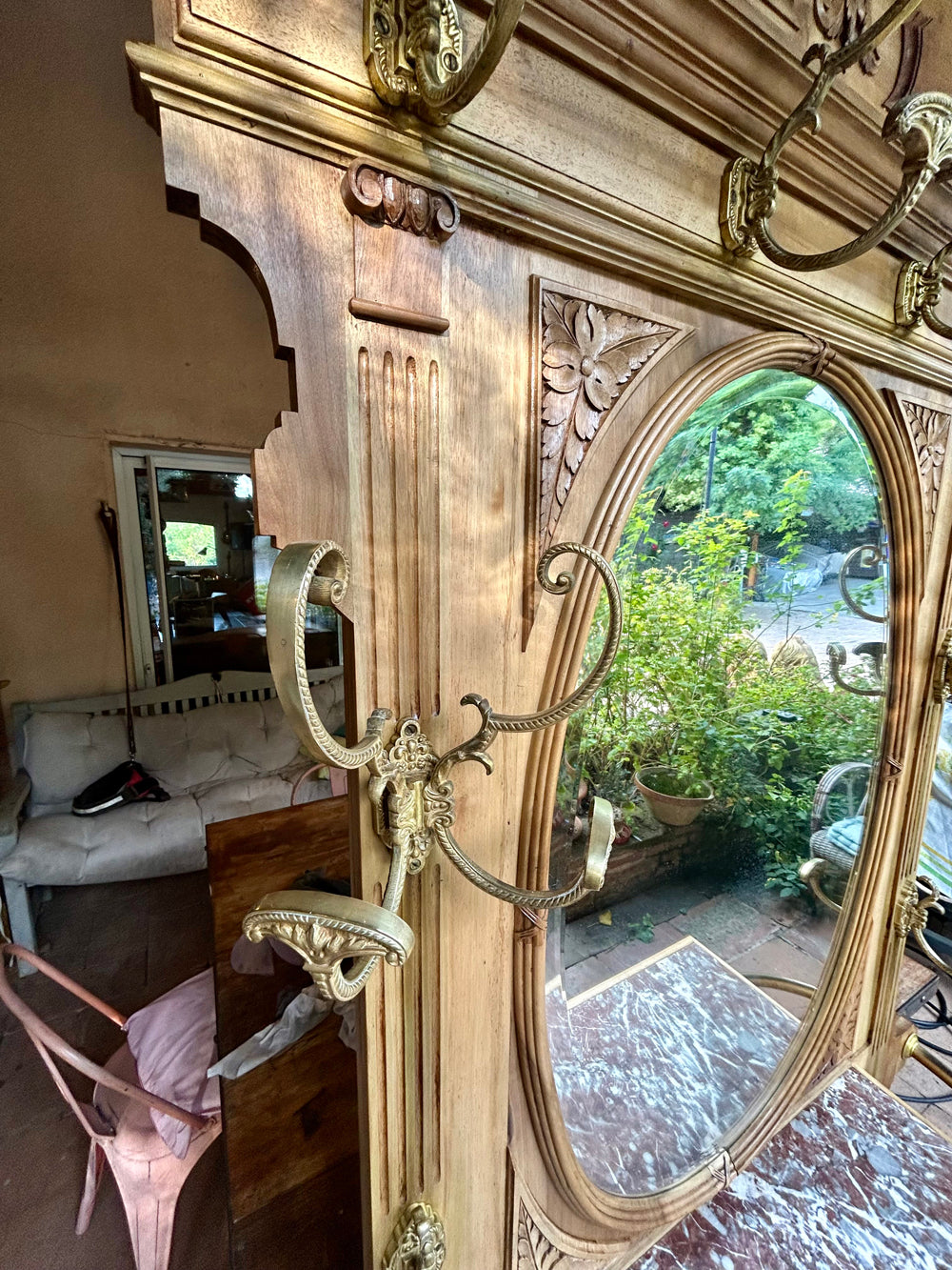 Vestiaire Porte Manteau d'Entrée Noyer 1900