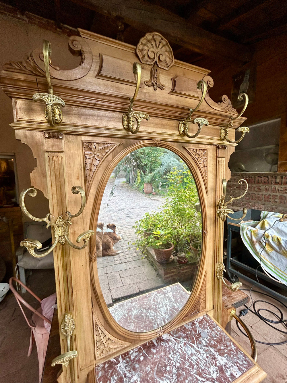 Vestiaire Porte Manteau d'Entrée Noyer 1900