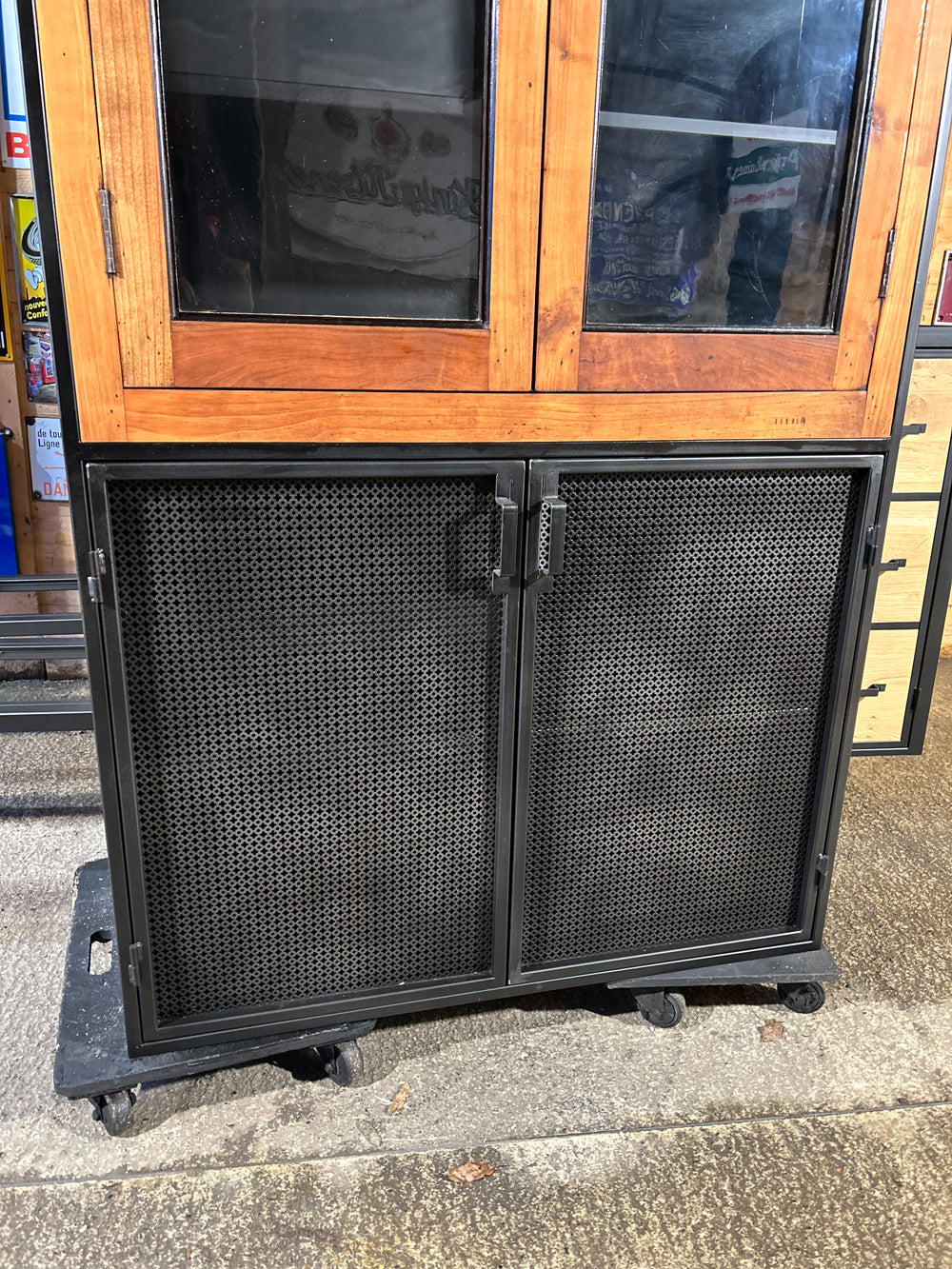Vitrine Bibliothèque d'Atelier Façade Bois 1900