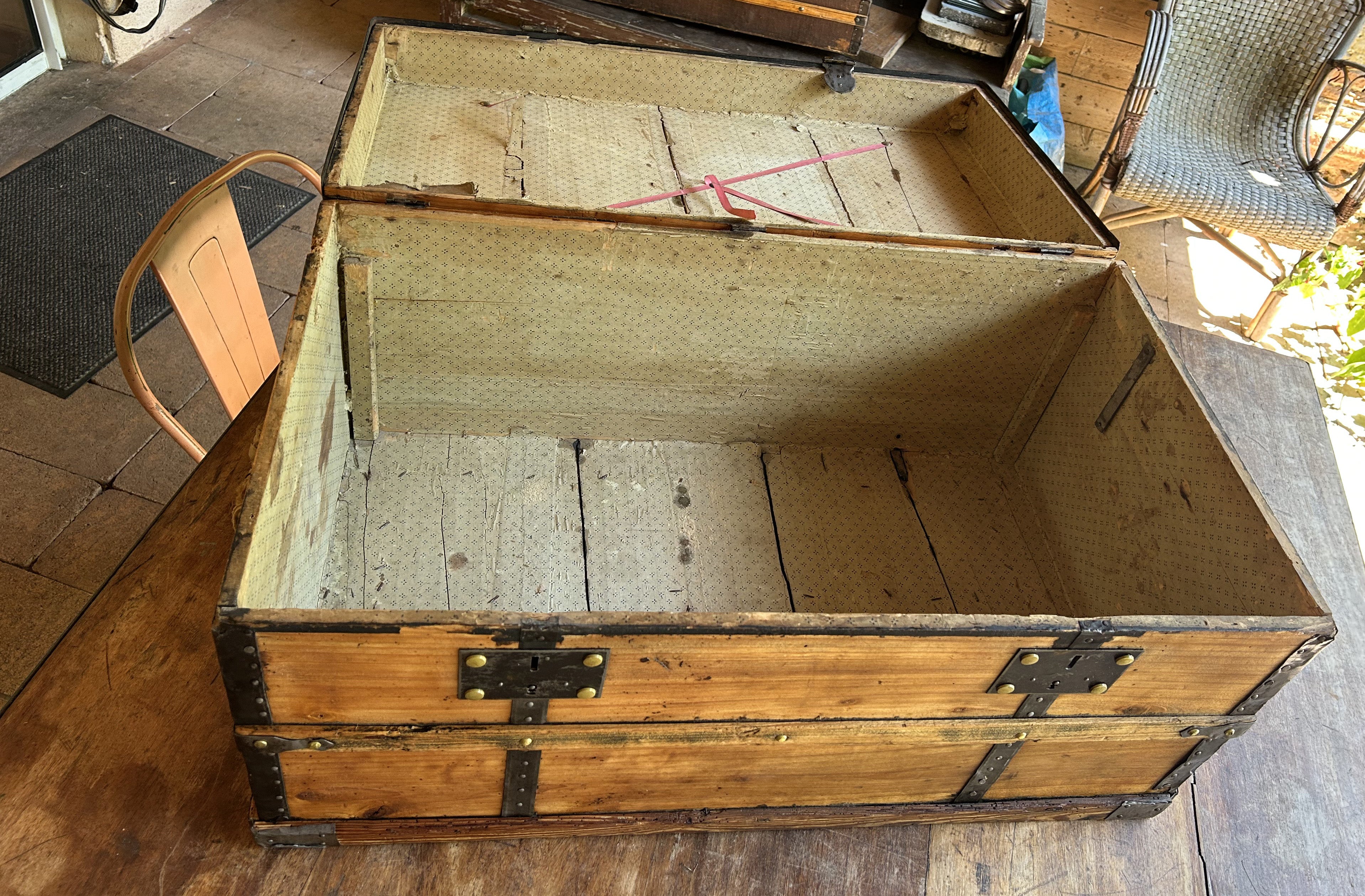 Malle de voyage bois 1900 - RF4736