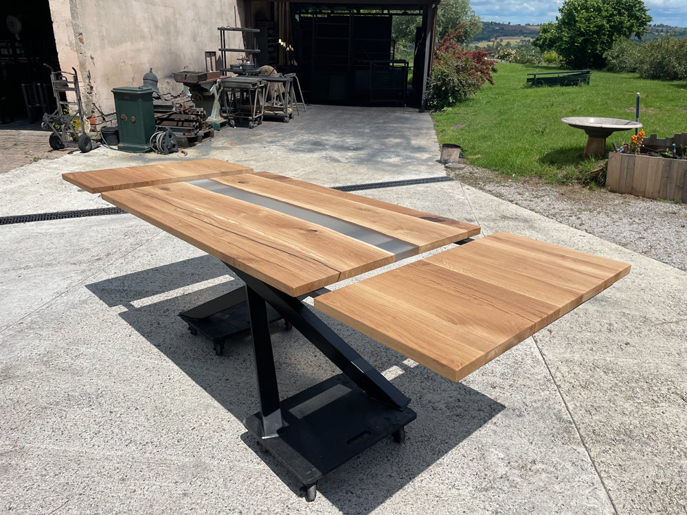 Table design industrielle avec rallonge  Réf 4045 Prix de base : 1400