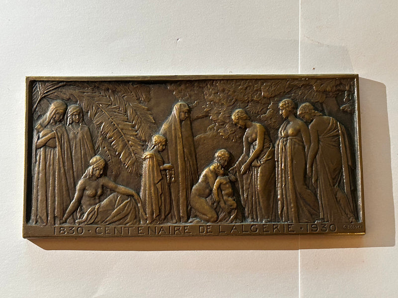 Triptyque bronze centenaire Algerie 1830/1930 - Réf 4617