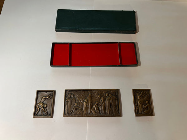 Triptyque bronze centenaire Algerie 1830/1930 - Réf 4617