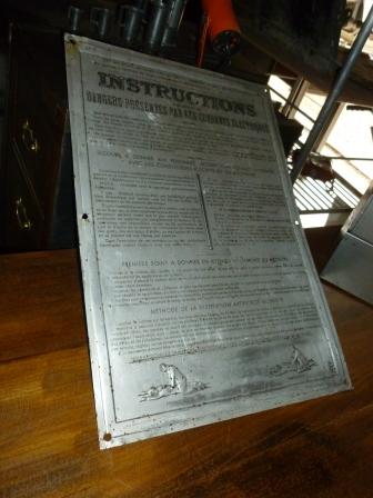 Plaque des sécurité electrique 1960