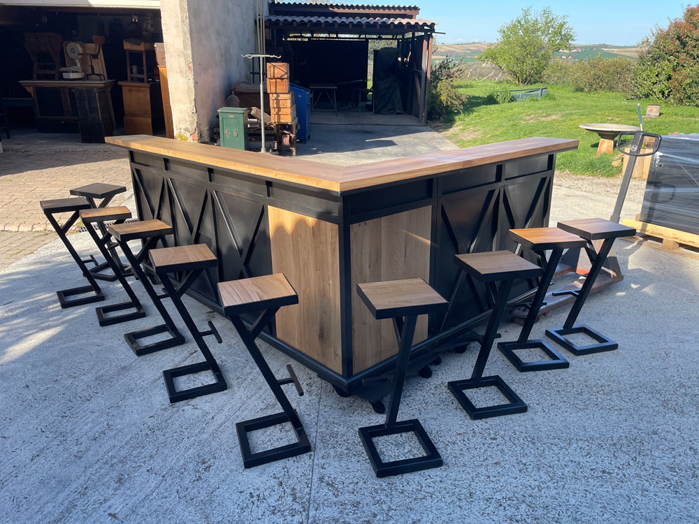 Comptoir industriel d'angle PRIX de base  2200€ réf 3833