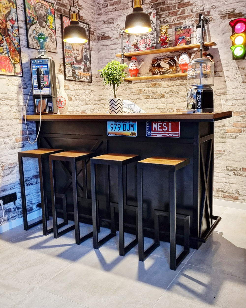 Comptoir industriel d'angle PRIX de base  2200€ réf 3833