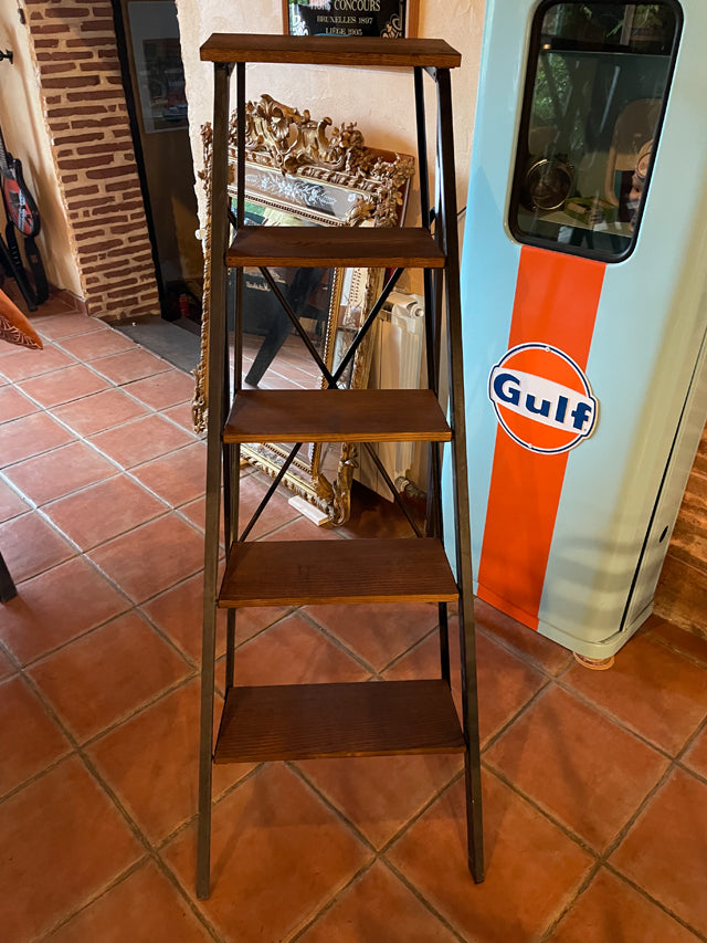 Escabeau métal & frêne