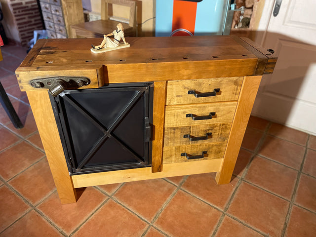 Etabli menuiserie 4 tiroirs et 1 porte