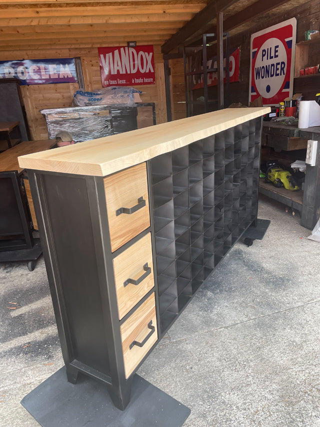 Meuble d'atelier multi casse métal et frêne