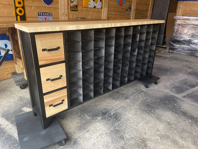 Meuble d'atelier multi casse métal et frêne