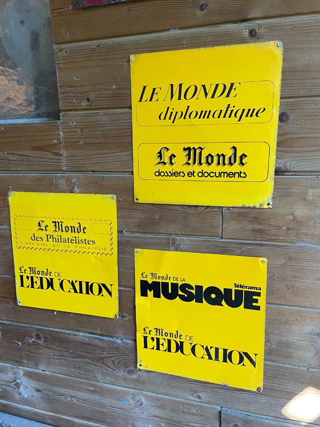 Tôle publicitaire LE MONDE