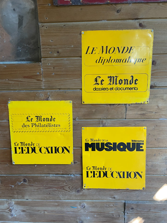 Tôle publicitaire LE MONDE