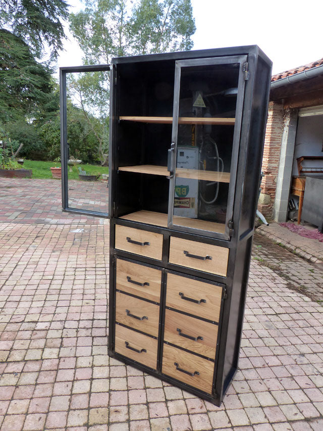 Bibliothèque industrielle vitrée PRIX de base : 1590€réf 3444