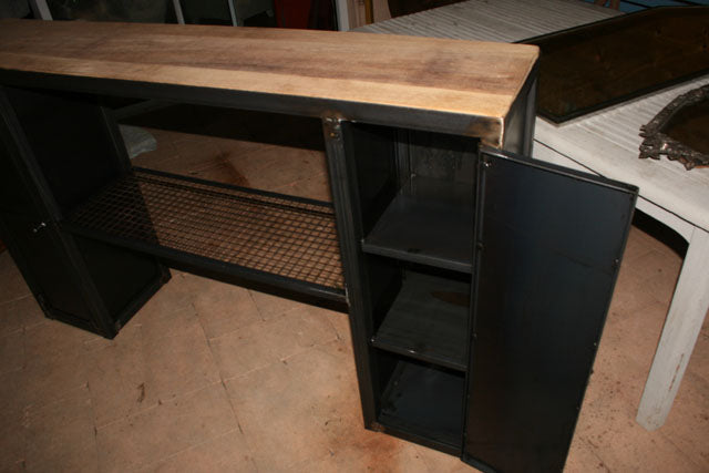 Console style industriel deux plateau. Réf 2317 . Prix de base : 790€