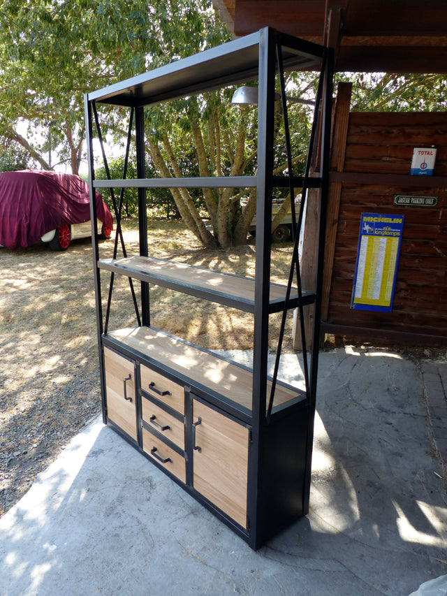 Etagère bibliothèque 2 portes et 3 tiroirs PRIX de base: 1390€ réf 3416